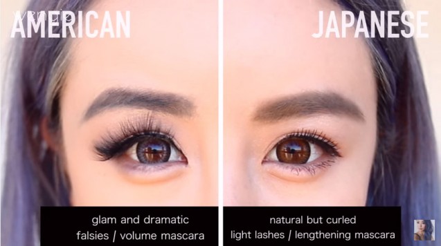 Perbedaan make up eyeliner dan bulu mata wanita barat dan Jepang