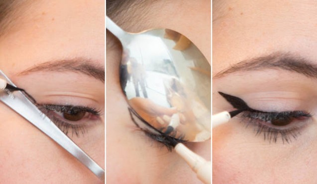 Cara memakai eyeliner dengan sendok
